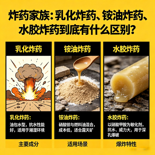 叶集炸药家族：乳化炸药、铵油炸药、水胶炸药到底有什么区别？
